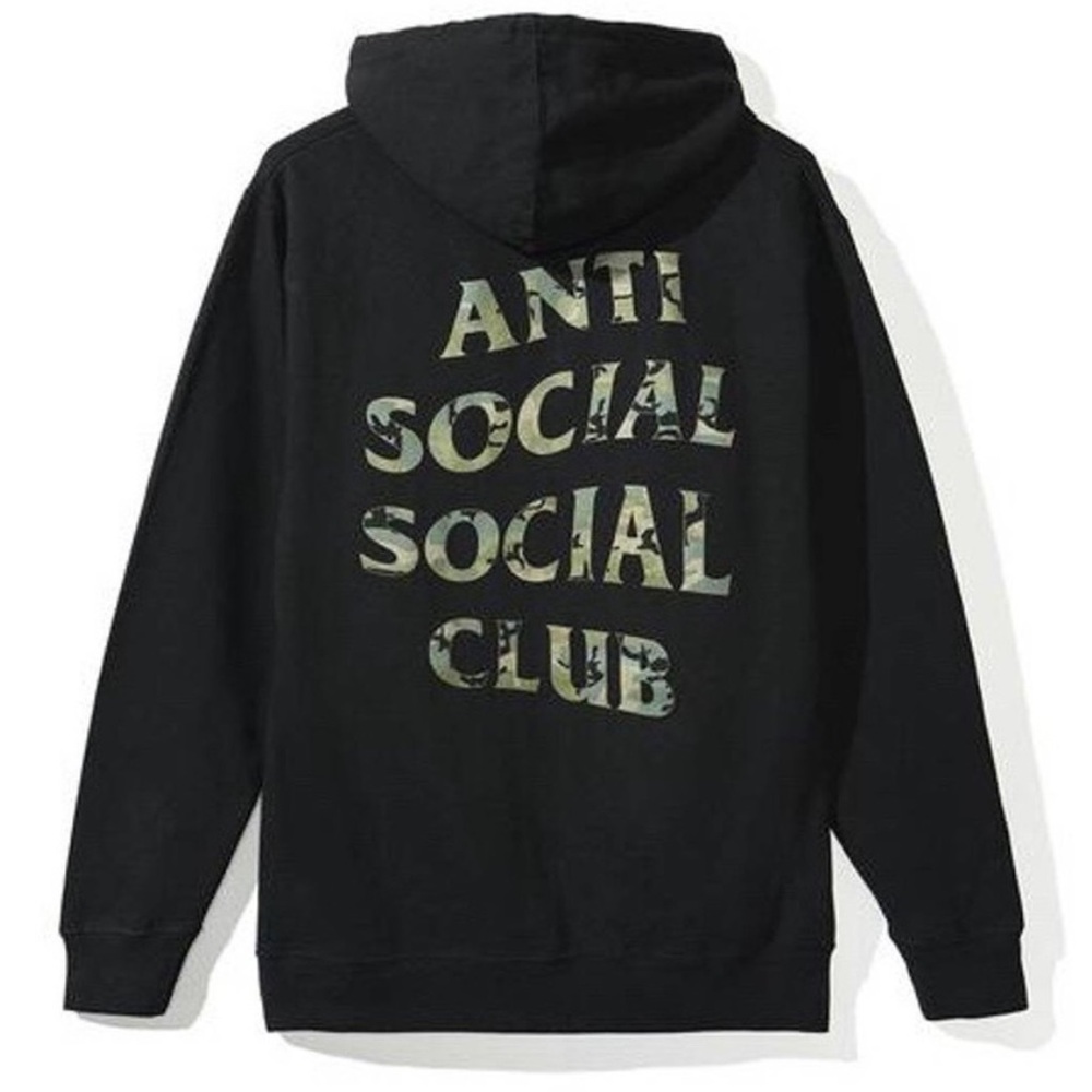 NWT ANTI SOCIAL SOCIAL CLUB ASSC Blocked Black/Green Camo Logo Hoodie Size Small